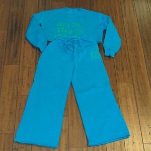 Fashion Nova Vibrant Blue Sweatshirt & Pants Set - Size Small